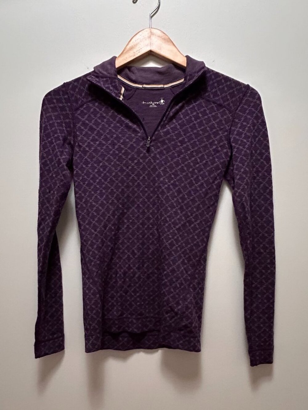 Women's Smartwool LS zip-neck top, XS